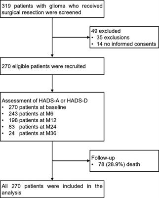 Risk factors, prognostic potency, and longitudinal variation of anxiety and depression in postoperative glioma patients